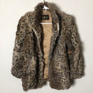 Vintage Paris Tower Fashion in France-feels like fur coat needs TLC 38 = small